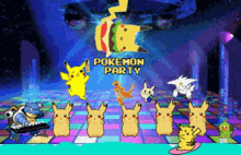 pikachu party pokemon disco dancing