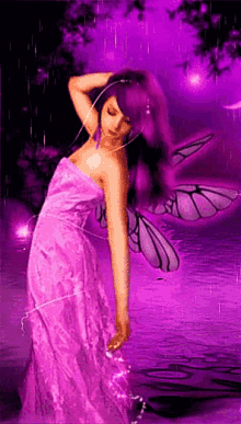 Purple Angel GIF - Purple Angel Rain GIFs