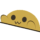 a cartoon drawing of a croissant with a face on it