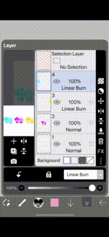 a screen shot of a drawing app with a selection layer