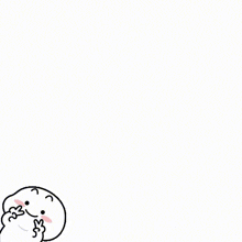 a cartoon character is making a peace sign with his hands .