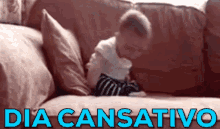Dia Cansativo / Bebê Cansado / Cansei / Tô Cansada GIF - Tired Baby Couch GIFs