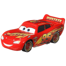 a red toy car with rusteze 95 on it