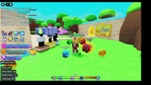 a video game is being played on a computer screen with a bunch of characters .