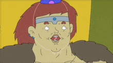 a cartoon character has a crown on his head