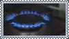 a close up of a gas burner with blue flames
