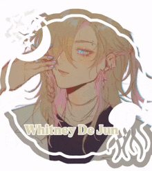 a drawing of a girl with the name whitney de june on it