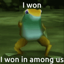 Frog Win In Amongus Pog Frog GIF - Frog Win In Amongus Frog Pog Frog GIFs