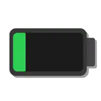 a cartoon illustration of a battery with a green stripe on it .