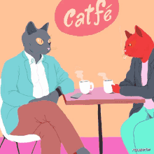 Cafe Catfe GIF - Cafe Catfe Coffee GIFs