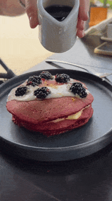 Red Velvet Pancakes Food GIF - Red Velvet Pancakes Pancakes Food GIFs