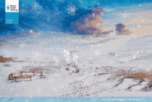 a picture of a snowy landscape with the words hains-seidel-stiftung in der mongolia on the bottom