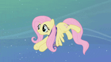 a cartoon pony with wings and a pink mane and tail