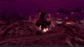 a video game scene with a skull on a wooden chest