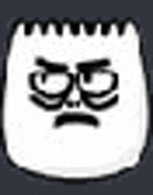 a cartoon drawing of a person 's face with glasses and a very angry expression .