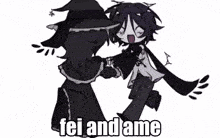 a cartoon drawing of a girl with a heart and the words fei and ame