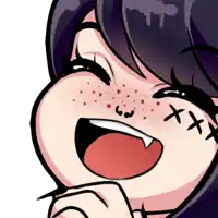 a cartoon drawing of a girl with a tattoo on her face