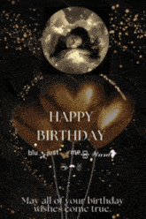a happy birthday card with a picture of a woman sleeping on a cloud