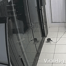 A Guy Bumping On The Glass Door Viralhog GIF