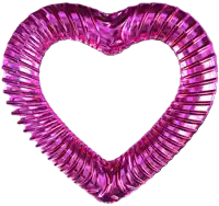 a pink heart shaped object with a white border