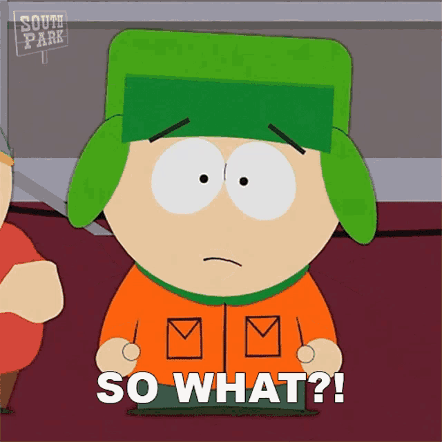 a cartoon character from south park is asking 