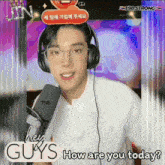 a picture of a man wearing headphones and glasses says hey guys how are you today