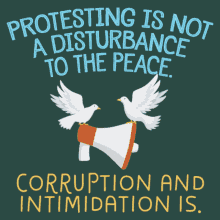 Protesting Is Not A Disturbance To The Peace Corruption And Intimidation Is GIF - Protesting Is Not A Disturbance To The Peace Corruption And Intimidation Is Megaphone GIFs