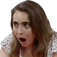 a close up of a woman 's face with her mouth wide open