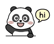 panda hi cute greetings hello
