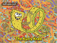 the kurly krab pattern rug art word