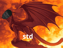 a drawing of a dragon with the word std written below it
