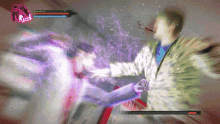 a video game screen shows a man fighting another man and the word rust is on the screen