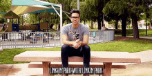 link in park with linkin park whats up chester bennington sitting