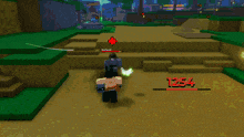 a screenshot of a video game with the number 1254 in red