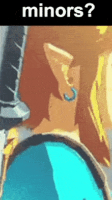 a close up of a person 's ear with the words `` minors '' written on it .
