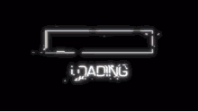 a black background with a white box that says loading