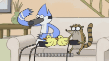 Even The Ducks Are In On It GIF - Regular Show Mordecai And Rigby Cartoons GIFs