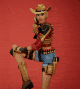 a video game character with a cowboy hat and shorts