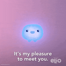 a poster for the movie elio says it 's my pleasure to meet you on it