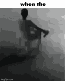 a black and white photo of a person sitting in a chair with the caption when the