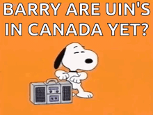 barry are uin 's in canada yet ? snoopy holding a boombox