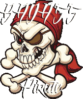 Pirate Skull Crossbones Animated Badass Sticker - Pirate Skull Crossbones Animated Badass Stickers