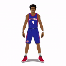 a man in a detroit jersey with the number 9