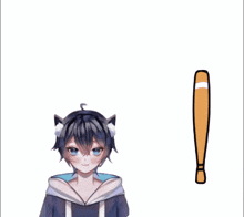 a picture of a boy with a bat on his head and the word bonk above him