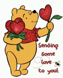 sending love sending love to you winnie the pooh hearts hearts of love