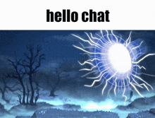 a picture of a lightning bolt and the words hello chat
