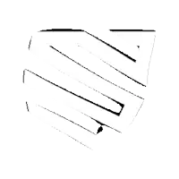 a black and white drawing of a shield on a white background .
