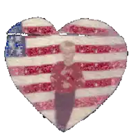 a heart with an american flag on it and a silhouette of a person