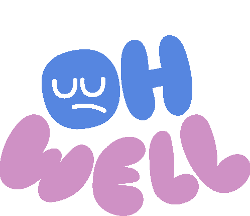 Oh Well Sad Face Inside Oh Well In Blue And Purple Bubble Letters Sticker - Oh Well Sad Face Inside Oh Well In Blue And Purple Bubble Letters Too Bad Stickers