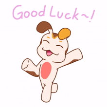 girl animation cute lovely good luck